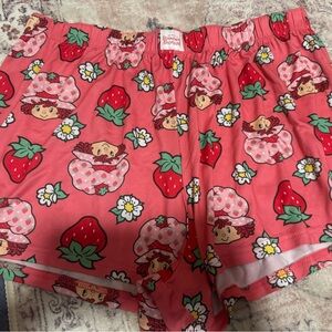 Strawberry Print Pink Shorts